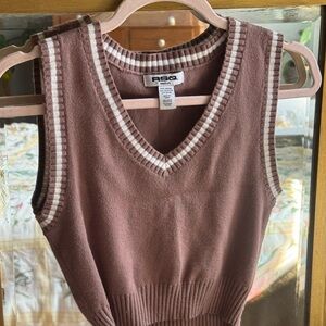 RSQ Brown V-Neck Sweater Vest